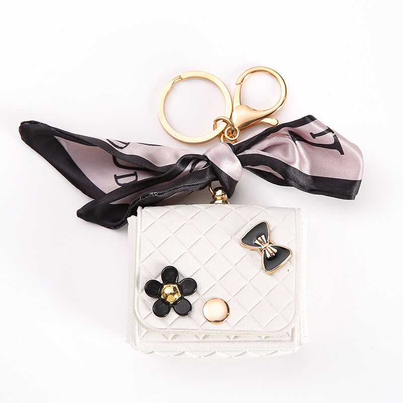 Wholesale Reduced Silk Scarf Bluetooth Headset Bag Leather Coin Purse Mini Keychain